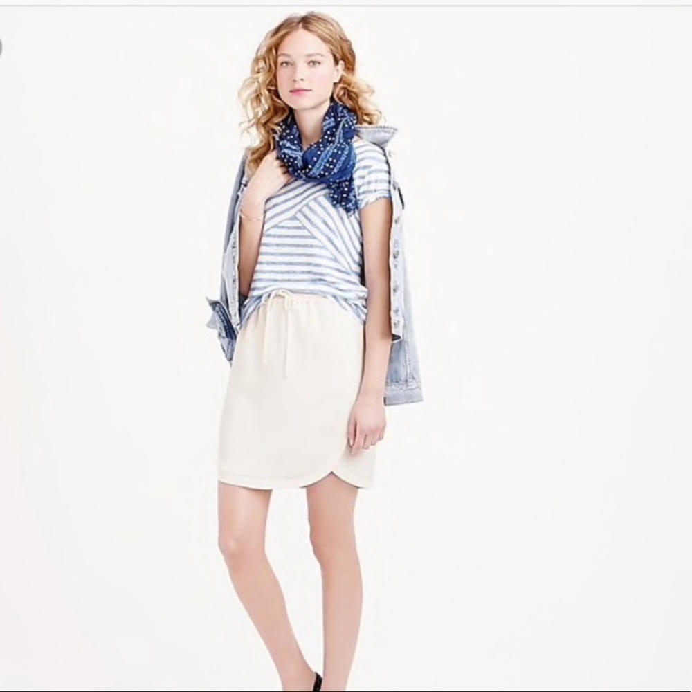 ❤️J. Crew Drapey Double Twill Skirt in White❤️